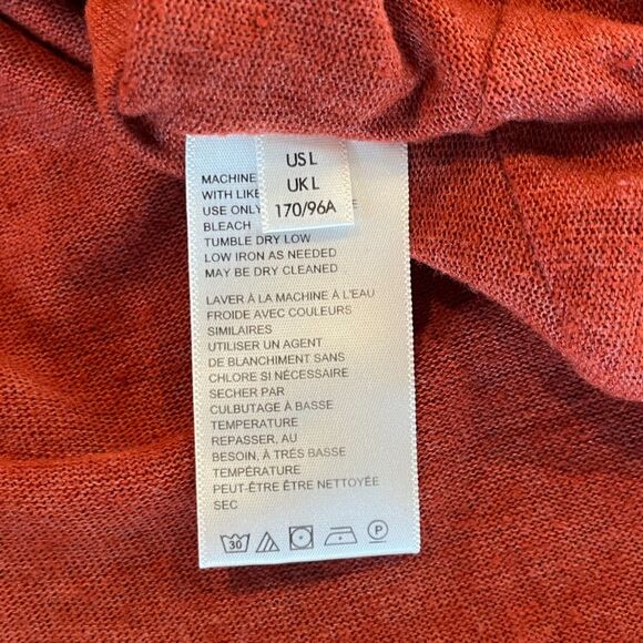 Free People We the Free Orange Rust Turtleneck Funnel Neck Knit Top Large - Picture 10 of 11